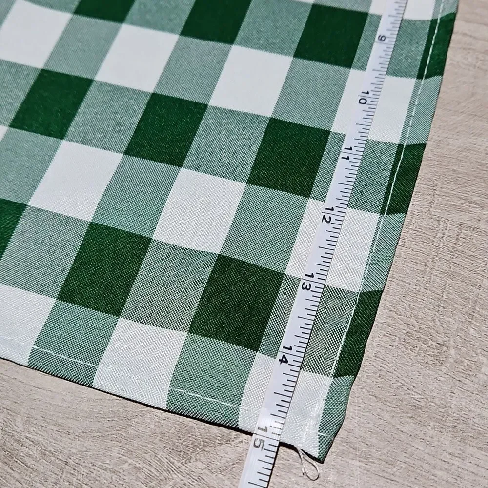 Green and White Checkered Cloth Napkins